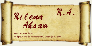 Milena Akšam vizit kartica